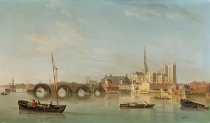 The Building of Westminster Bridge with an Imaginary View of Westminster Abbey